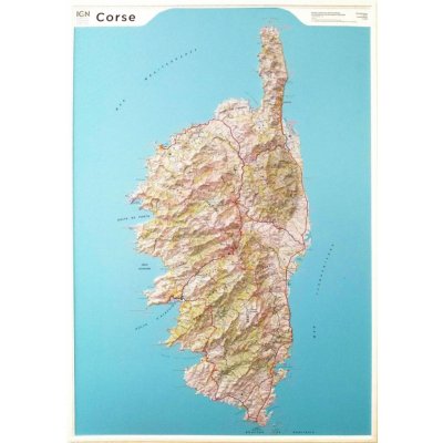 IGN Korsika - plastická mapa 113 x 80 cm – Zboží Dáma