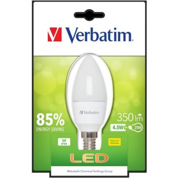 Verbatim LED žárovka teplá bílá Classic B svíčková E14 350lm 4,5W 2700K