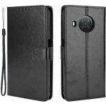 Crazy PU kožené peněženkové na mobil Nokia X10/X20 - černé – Zboží Živě