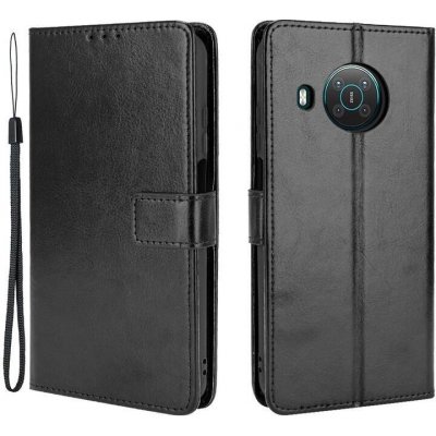 Crazy PU kožené peněženkové na mobil Nokia X10/X20 - černé – Zboží Živě