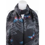 Biju dámský kašmírový obdélníkový šál 23115 5 s potiskem motýlů černé 7200673 7 – Zboží Dáma