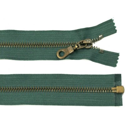 WICO Kovový zip no.5 rozepínací 45cm (staromosazné zoubky) - více barev b: 08 tmavě zelená – Hledejceny.cz