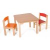Dětský stoleček s židličkou Hajdalánek stolek Maty + židličky Luca oranžová červená