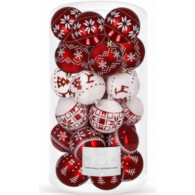 SPRINGOS Vánoční baňky červeno-bílé mix 5cm sada 30ks CA0151-XG – Zboží Dáma