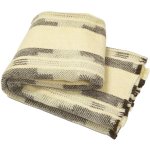 Balkanova Vlněná deka Abata z nebarvené vlny II bílá s šedým pruhem 150x200 – Sleviste.cz