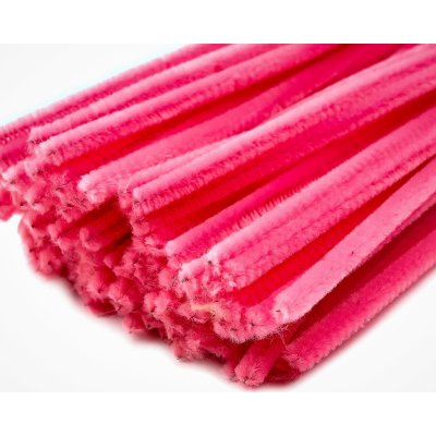 Chlupatý modelovací drát 160281/22, jednobarevná růžová neon, průměr 6mm, délka 30cm, (1 balení, 20 kusů) – Zboží Dáma