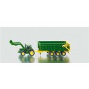 Siku 1843 John Deere s čelním nakladačem a přívěsem 1:87