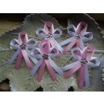 Svatební vývazek - bílá / růžová 94 – Zboží Dáma