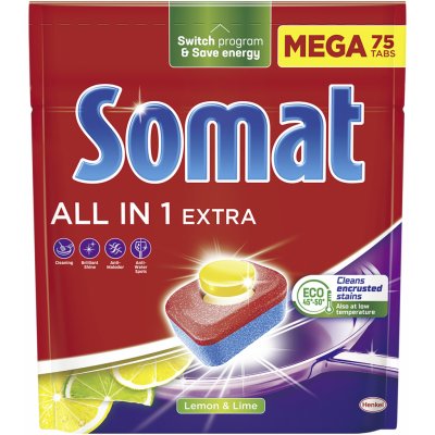 Somat tablety do myčky All in 1 Extra Lemon & Lime 75 ks – Hledejceny.cz