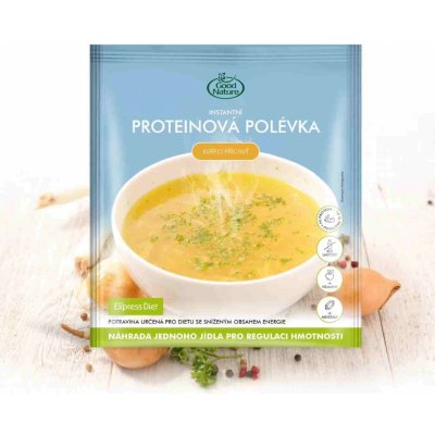 Good Nature Express Diet instantní proteinová polévka s kuřecí příchutí na hubnutí 58 g – Zbozi.Blesk.cz