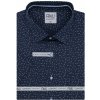 Pánská Košile AMJ Comfort fit košile s krátkým rukávem tmavě modrá se světlým vzorem