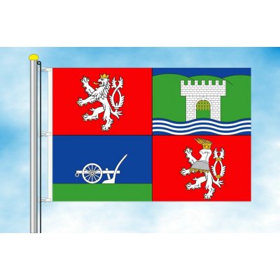 LIBEA, s.r.o. Vlajka Ústeckého kraje Rozměr: 40×60 cm, Uchycení: Karabiny na stožár – Hledejceny.cz