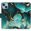 Pouzdro a kryt na mobilní telefon Pouzdro iSaprio Flip s kapsičkami na karty - Blue Flowers 02 Apple iPhone 14