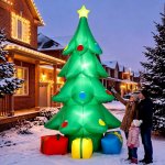 Outsunny Nafukovací vánoční stromek s LED osvětlením | vícebarevný – Hledejceny.cz