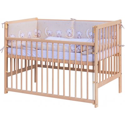 Scarlett postýlka 120 x 60 cm buk přírodní s výbavou Toro béžová stahovací bok – Zboží Dáma