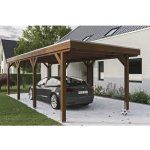 SKAN HOLZ Přístřešek na auto Grunewald 321 x 796 cm ořech – HobbyKompas.cz