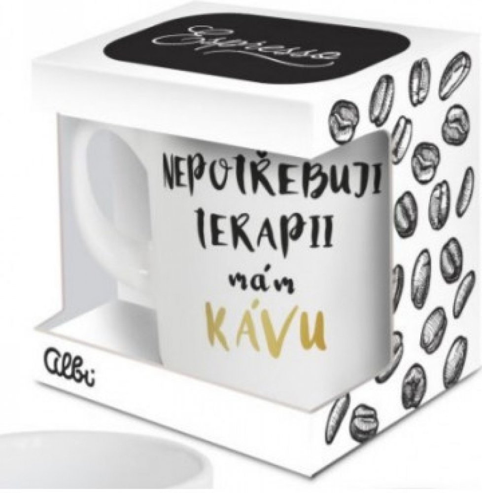 Albi Espresso hrnek v krabičce Nepotřebuji terapii mám kávu 100 ml |  Srovnanicen.cz