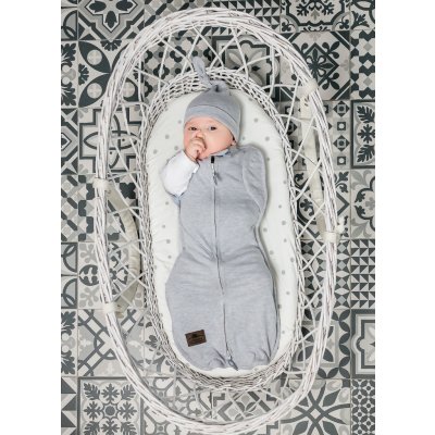 Sleepee Zavinovačka Second Step Swaddle s čepičkou Tmavě Šedá