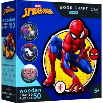 TREFL Wood Craft Junior Spiderman Síla 50 dílků