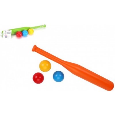 Baseballová pálka 50cm + míčky 3ks plast mix barev – Zboží Mobilmania