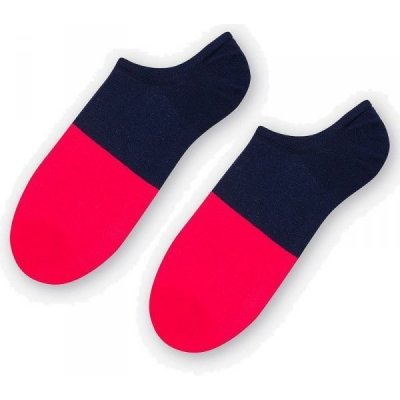 More 098 032 Two colours pánské kotníkové ponožky červené/tmavě modré