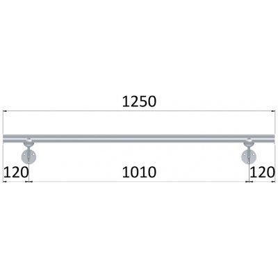 led madlo 1250mm /broušená nerez K320 /AISI304 (set: 2ks úchyt, madlo ø 42.4mm s ukončením a hliníkový profil na led pás) – Zbozi.Blesk.cz