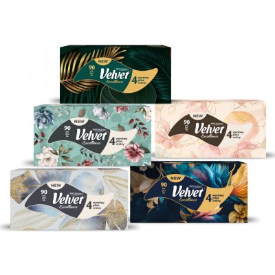 VELVET kapesníky 4-vrstvé krabička 90 ks – Zboží Dáma