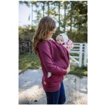 Shara nosící mikina vínová/pivoňky/vínový zip – Hledejceny.cz