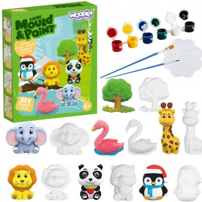 Woopie kreativní sada s barvami DIY sádrové odlitky zvířátek k vybarvení – Zboží Dáma