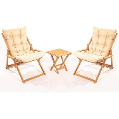 Floriane Garden Beech zahradní lounge set přírodní/bílá/béžová – Hledejceny.cz