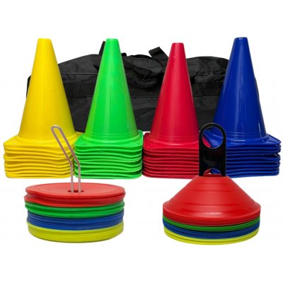 Tréninková sada 24 kuželů, 23 cm + 24 met + 24 značek + taška – Zboží Dáma