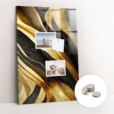 tulup Magnetická Tabule na Zeď Skleněná - Memo Board Kleněnou Přední Stranou - 5 magnetů v balení - 40 x 60 cm - Abstraktní čáry – Zboží Mobilmania