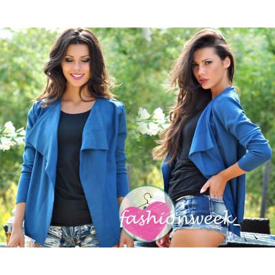 Fashionweek Krásně pletená přehozka svetr Basic lara Modrá – Zboží Mobilmania