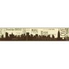 Bordura na zeď Impol Trade Samolepící bordura New York hnědo-zlatá 96004 5m x 9,6cm