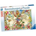 Ravensburger fauna flóra a mapa světa 171170 3000 dílků – Zboží Mobilmania