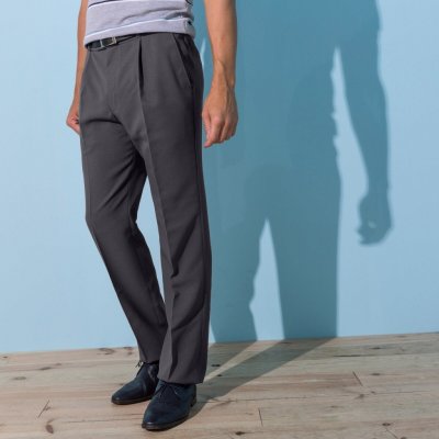 B kalhoty s pružným pasem a záševky antracitové šedé