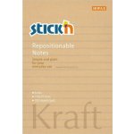 Samolepicí bloček Stick'n by Hopax Kraft, 150 x 101 mm, 100 lístků, linkovaný, hnědý – Hledejceny.cz