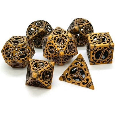 Sada kovových kostek Hollow Steampunk, barva staromosaz – Zboží Dáma