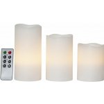 STAR TRADING Voskové LED svíčky s ovladačem White – set 3 ks, bílá barva, vosk – Hledejceny.cz