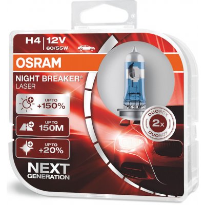 Osram NightBreaker Laser 12V H4 60-55W P43t ,2 ks – Zbozi.Blesk.cz