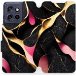 Mobiwear Motorola Edge 50 Neo VP35S Černý a zlatavý mramor – Zboží Živě