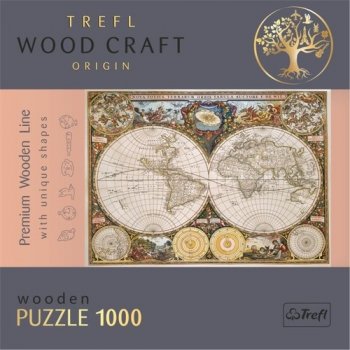 TREFL Wood Craft Origin Antická mapa světa 1000 dílků