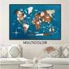 Nástěnné mapy Enjoy the Wood 3D nástěnný obraz Panel World Map Single Multicolor Ocean M