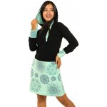 Himalife Šaty s kapucí Asma černá s mintovou – Sleviste.cz