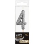 GoDan Dortová svíčka číslo třpytivá černá číslo: 0 – Zboží Dáma