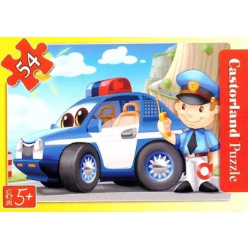 Castorland mini pracovní vozidla policejní auto 54 dílků