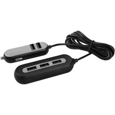 Adaptér do auta Avacom CarHUB 5x USB - černý – Hledejceny.cz