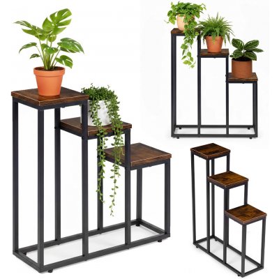 MODERNHOME Stojan na květiny EVELIN 67 x 51,5 cm hnědý/černý – Zboží Dáma