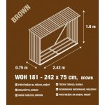 G21 Přístřešek na dřevo WOH 181 - 242 x 75 cm hnědý – Zboží Mobilmania