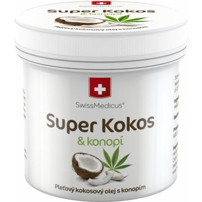 SwissMedicus Super Kokos s konopím pleťový kokosový olej 150 ml